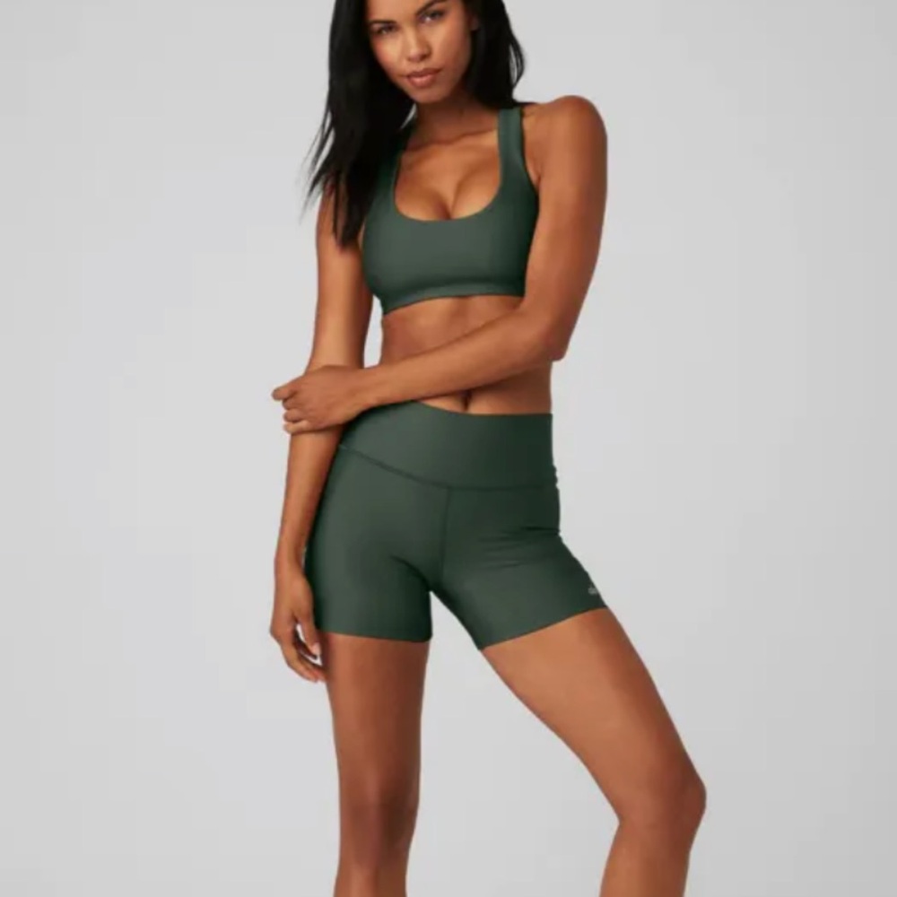 ALO Yoga Dark Green Activewear Top